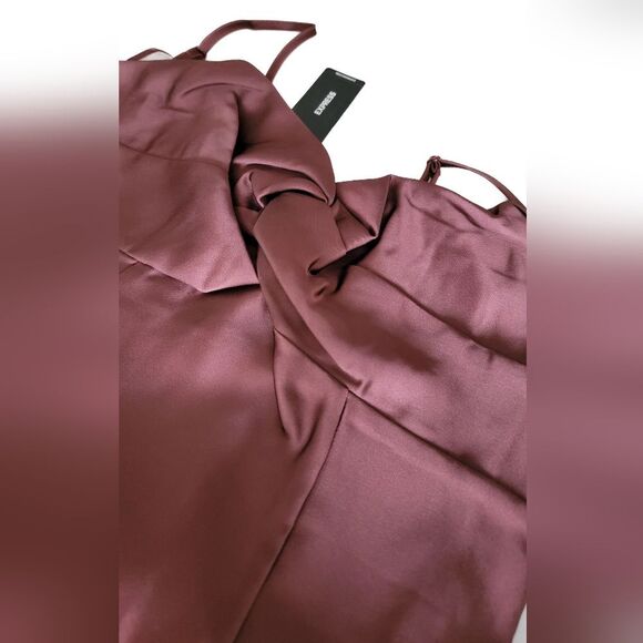 Satin Floral Twist Front Maxi Dress - Small - Picture 9 of 12